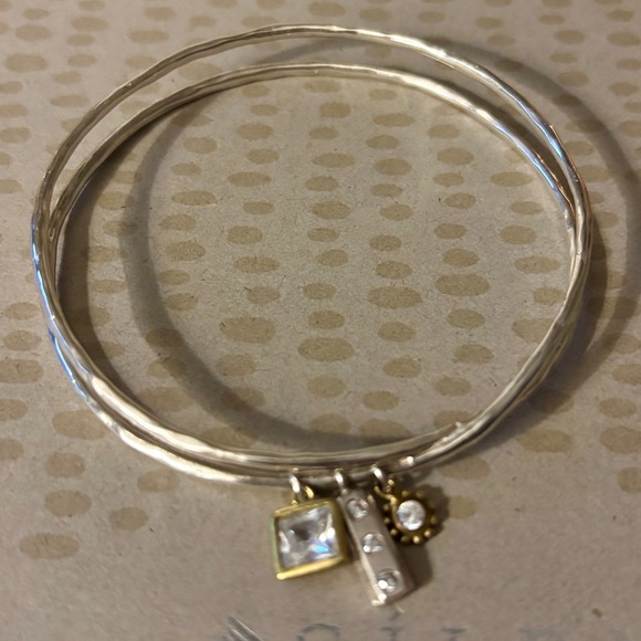 Silpada Jewelry - Silpada Sterling Silver Double Bangle Charm Bracelet – B3079